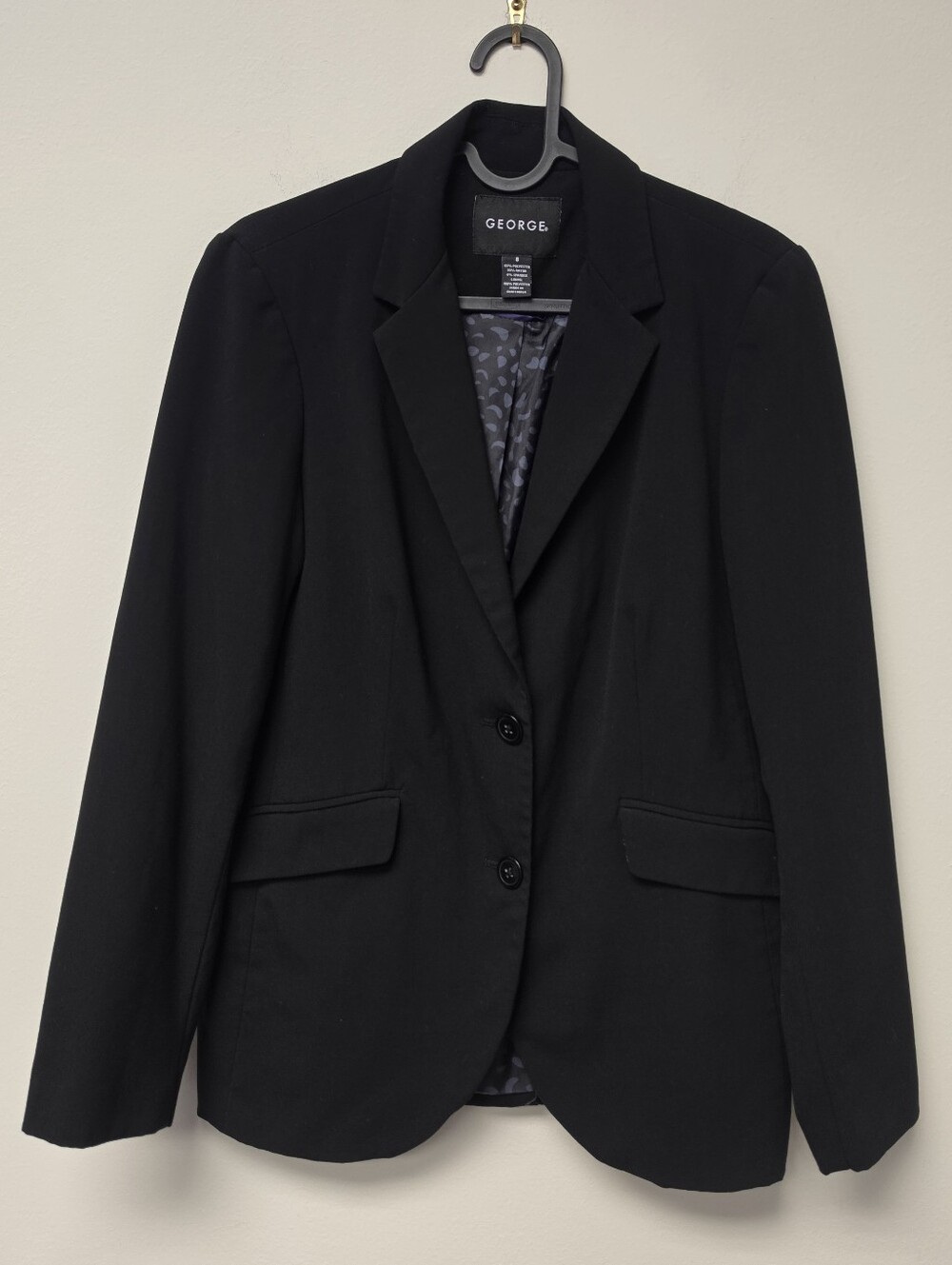 George Women's Double Button Tailored Blazer Black 8